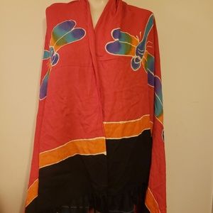 Black&Red Dragon Fly Scarf